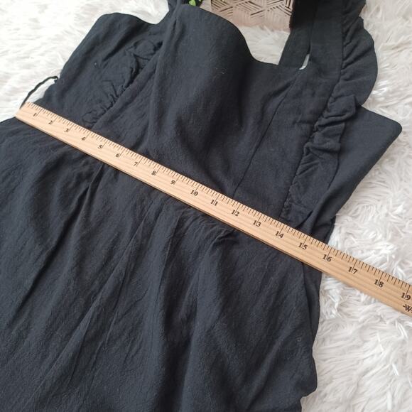 Selfie Leslie Black Cotton Jumpsuit Straight With Pockets Double Lined XL - Picture 6 of 9
